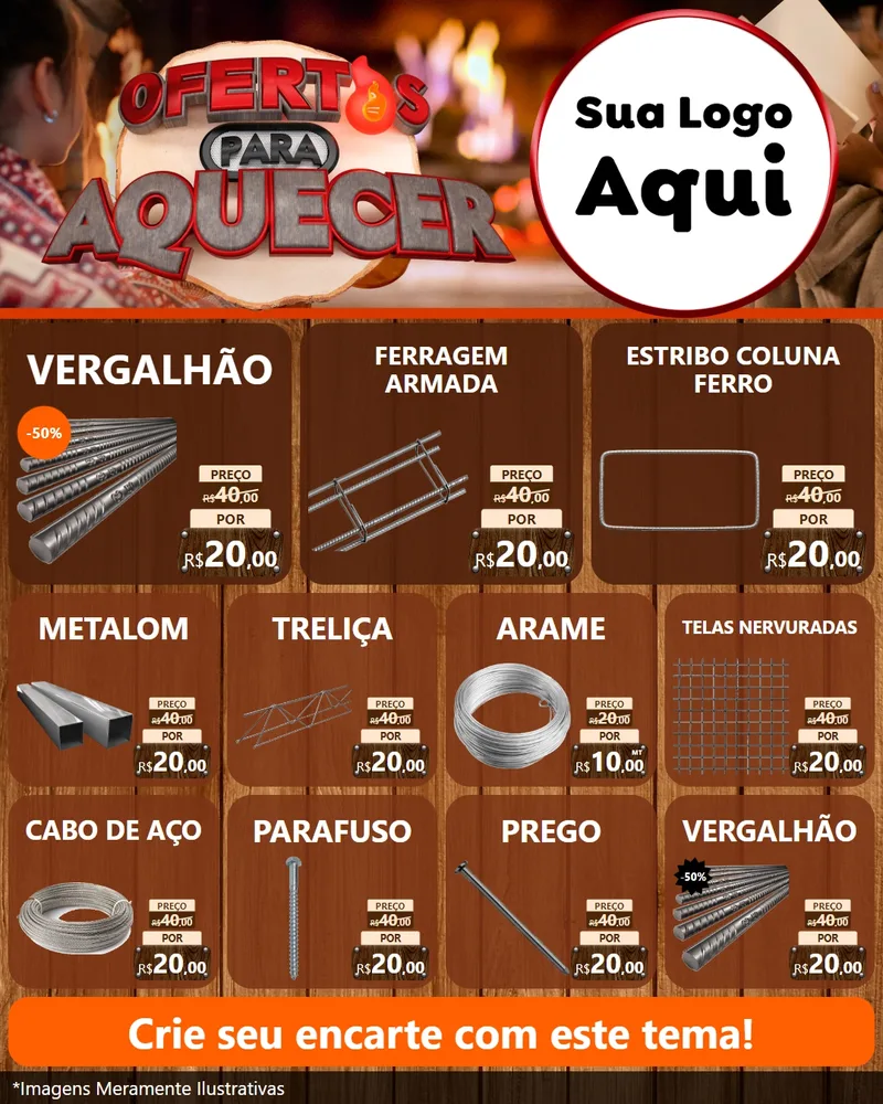 Modelo de Rede Social para Feed Instagram com o tema Ofertas Para Aquecer para Ferragens