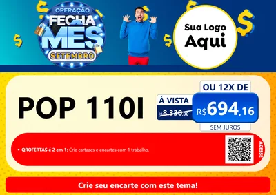 Modelo de Cartaz para Cartaz A4 Horizontal com o tema Operação Fecha Mês Setembro para Concessionaria de Motos