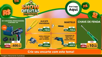 Modelo de TV para TV Horizontal com o tema Show de Ofertas Imbatíveis para Maquinas e Ferramentas