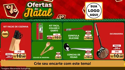 Modelo de TV para TV Horizontal com o tema Ofertas de Natal para Utilidades Domésticas