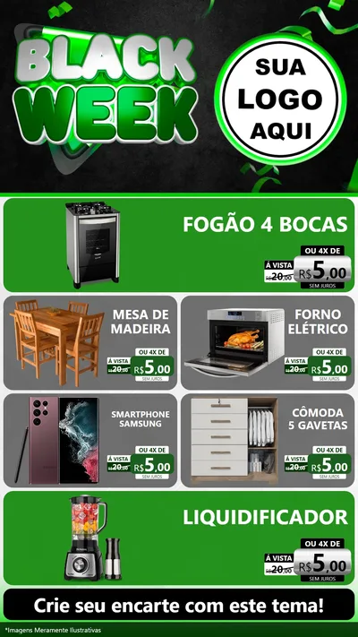 Modelo de TV para TV Vertical com o tema Black Week para Móveis e Eletro