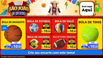 Modelo de TV para TV Horizontal com o tema São João de Ofertas para Artigos Esportivos