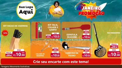Modelo de TV para TV Horizontal com o tema Janeiro de Promoção para Utilidades Domésticas