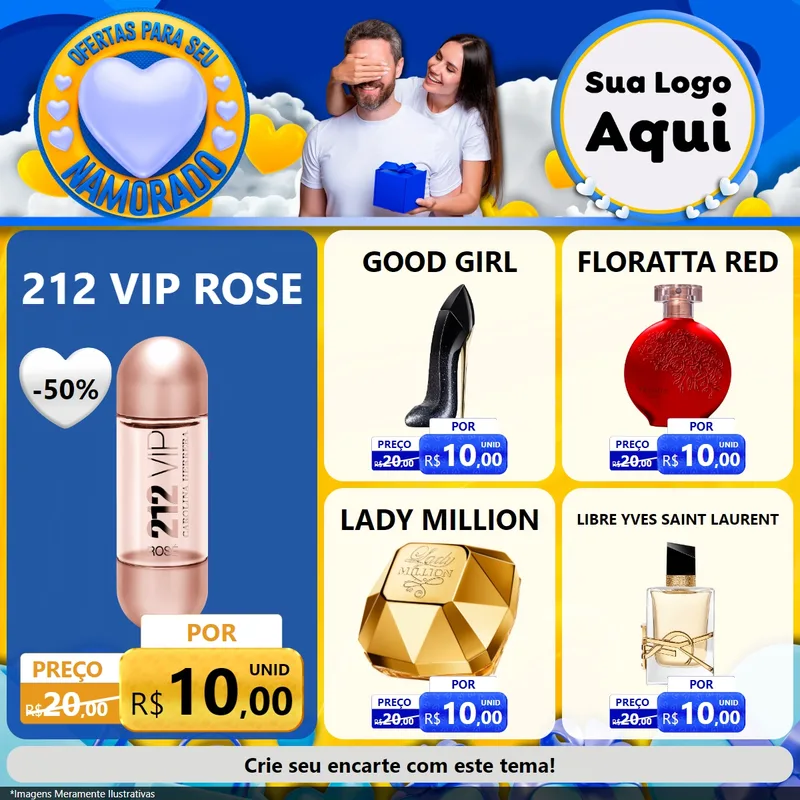 Modelo de Rede Social para Feed Facebook com o tema Ofertas Para Seu Namorado para Perfumes