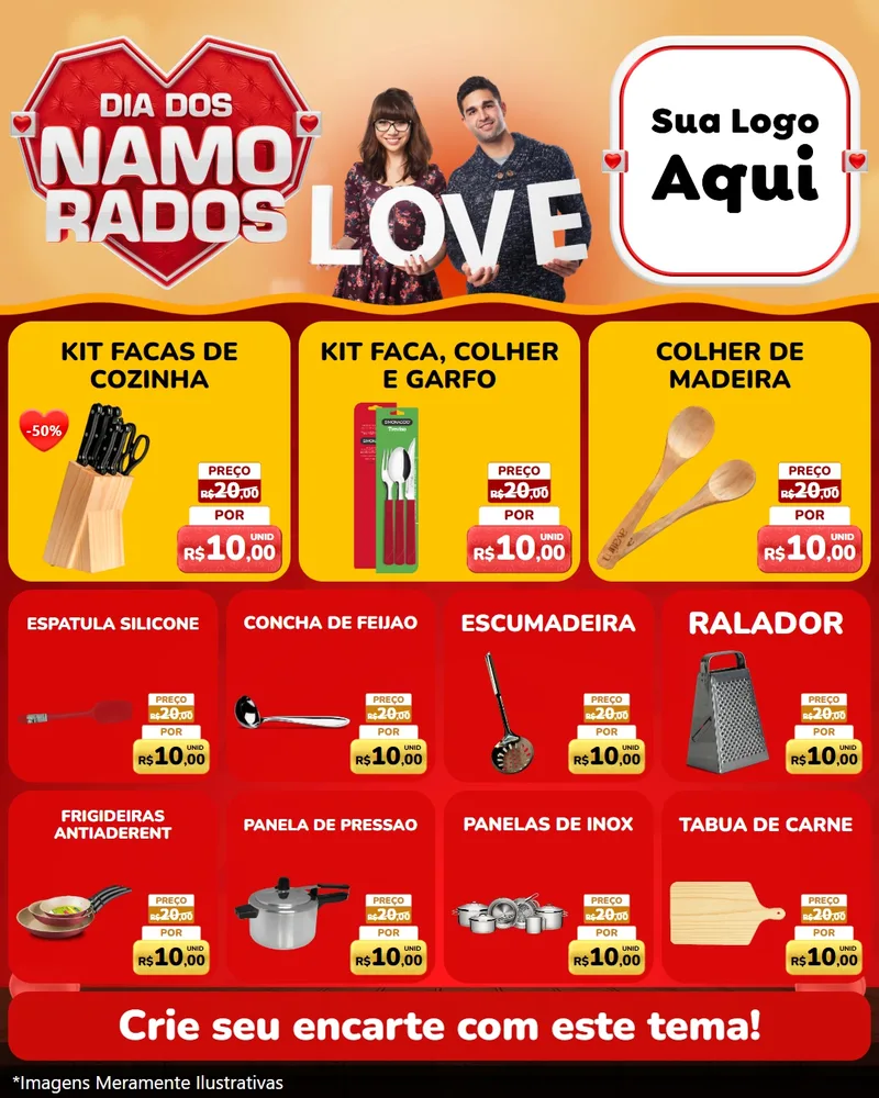 Modelo de Rede Social para Feed Instagram com o tema Dia dos Namorados para Utilidades Domésticas