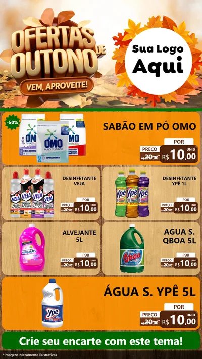 Modelo de TV para TV Vertical com o tema Ofertas de Outono - Vem, Aproveite! para Produtos de Limpeza