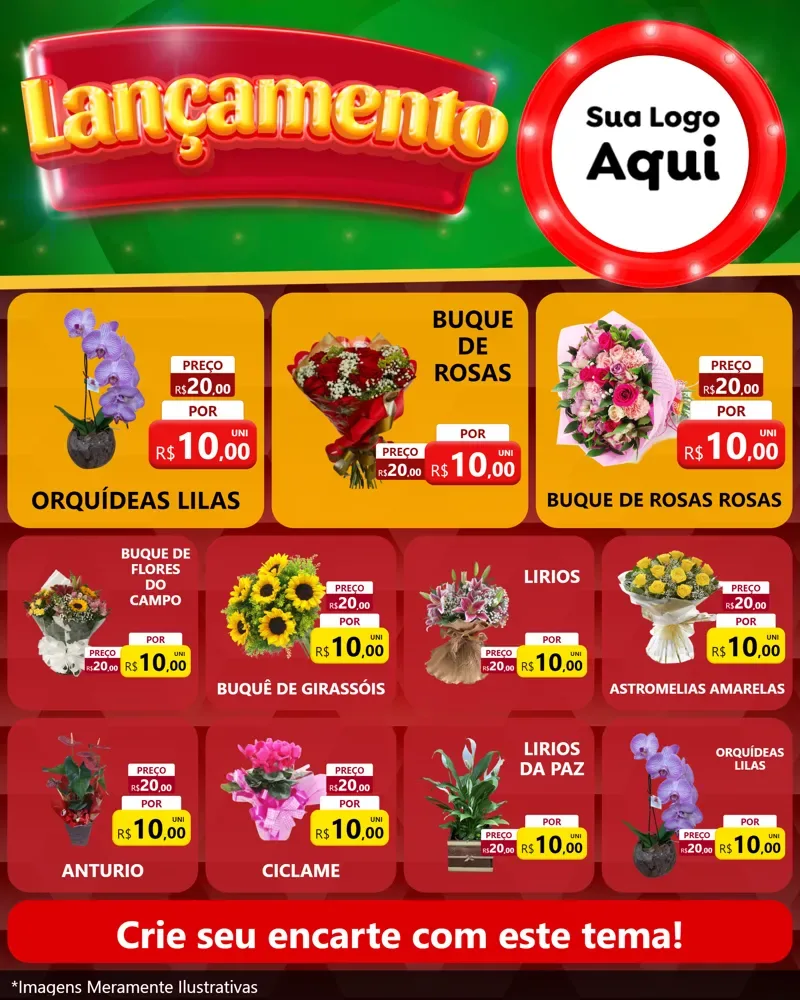 Modelo de Rede Social para Feed Instagram com o tema Lançamento para Floricultura e jardim