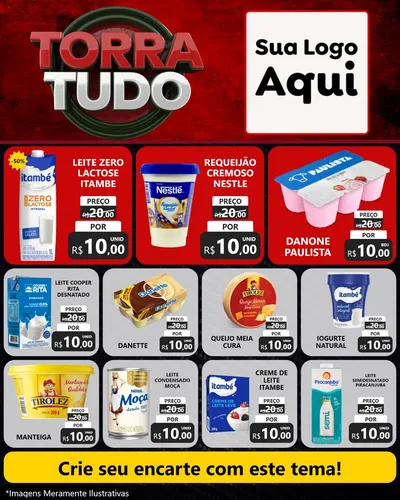 Modelo de Rede Social para Feed Instagram com o tema Torra Tudo para Frios e Laticínios