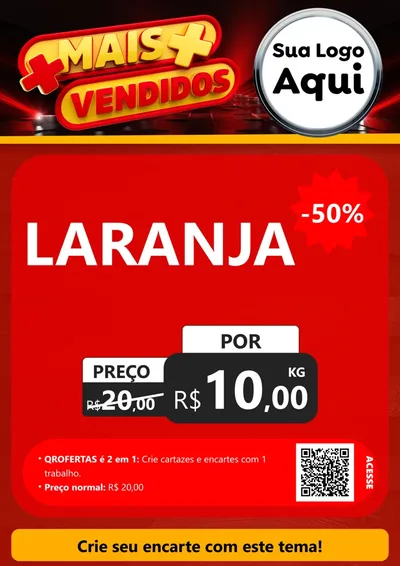Modelo de Cartaz para Cartaz A4 Vertical com o tema Mais Vendidos para Hortifrúti