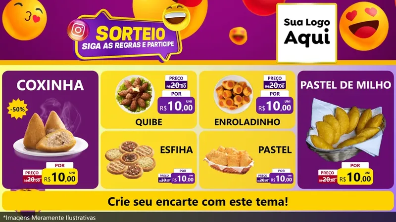 Modelo de TV para TV Horizontal com o tema Sorteio para Salgadaria