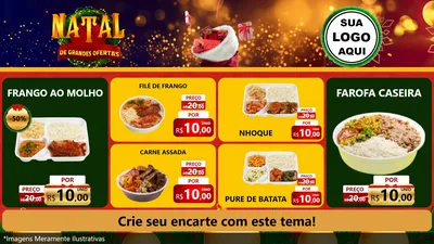 Modelo de TV para TV Horizontal com o tema Natal de Grandes Ofertas para Restaurante