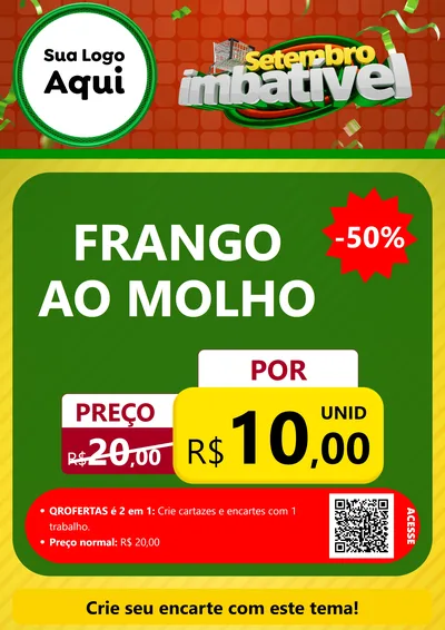 Modelo de Cartaz para Cartaz A4 Vertical com o tema Setembro Imbatível para Restaurante