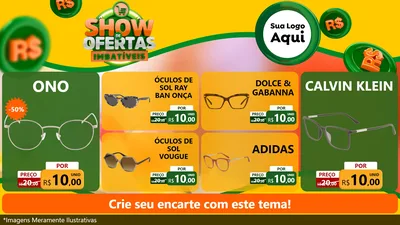 Modelo de TV para TV Horizontal com o tema Show de Ofertas Imbatíveis para Óticas