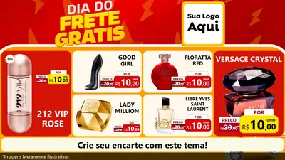 Modelo de TV para TV Horizontal com o tema Dia do Frete Grátis para Perfumes