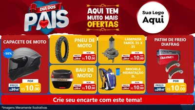 Modelo de TV para TV Horizontal com o tema Dia dos Pais para Moto peças