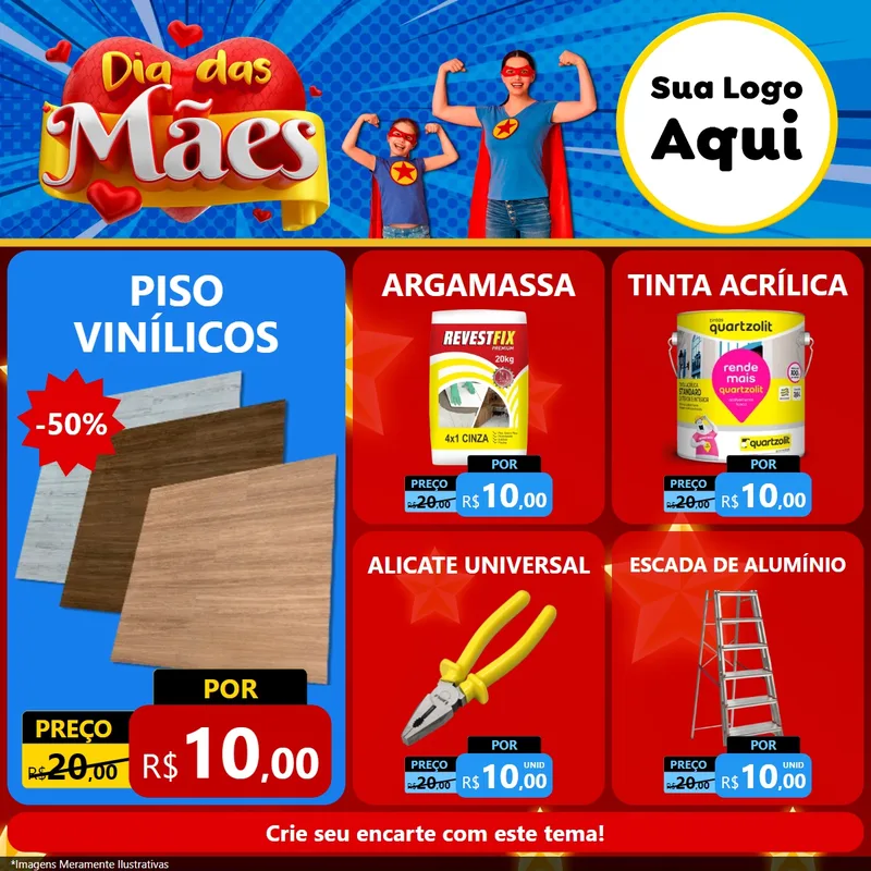 Modelo de Rede Social para Feed Facebook com o tema Dia das Mães para Material para Construção