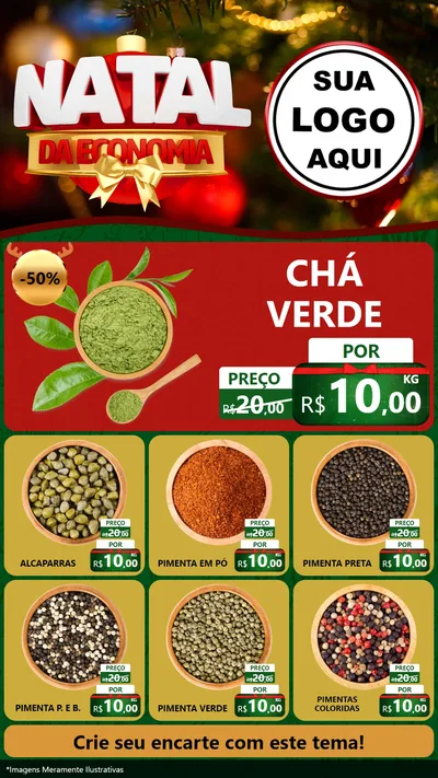 Modelo de Rede Social para Stories com o tema Natal da Economia para Produtos Naturais