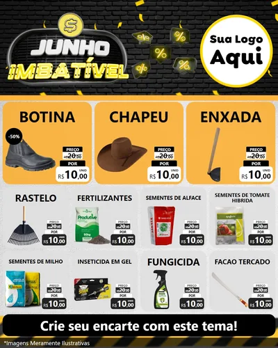 Modelo de Rede Social para Feed Instagram com o tema Junho Imbatível para Agropecuária