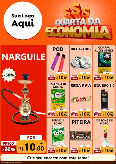 Modelo de Encarte para Encarte A4 Vertical com o tema Quarta da Economia para Tabacaria