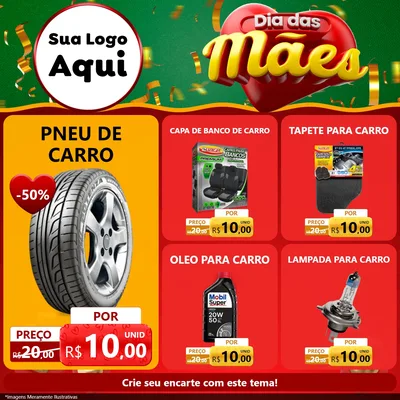Modelo de Rede Social para Feed Facebook com o tema Dia das Mães para Auto peças