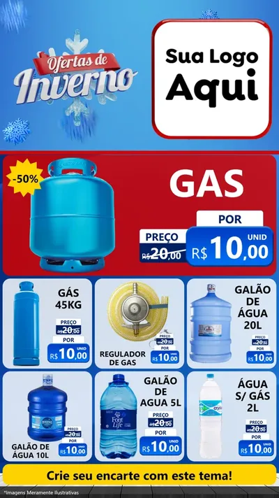 Modelo de Rede Social para Stories com o tema Ofertas de Inverno para Água e gás