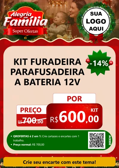 Modelo de Cartaz para Cartaz A4 Vertical com o tema Alegria Em Família - Super Ofertas para Maquinas e Ferramentas