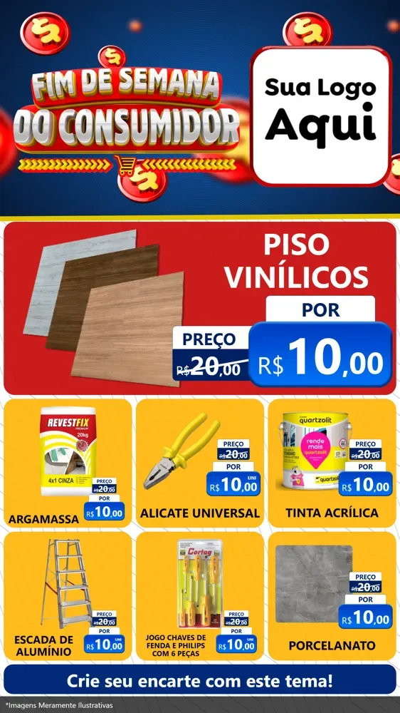 Modelo de Rede Social para Stories com o tema Fim de Semana do Consumidor para Material para Construção