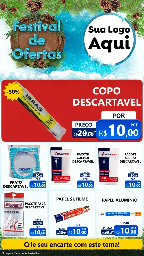 Modelo de Rede Social para Stories com o tema Festival de Ofertas - Inverno para Embalagens