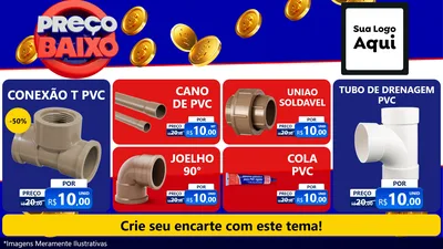 Modelo de TV para TV Horizontal com o tema Preço Baixo para Tubos e conexões