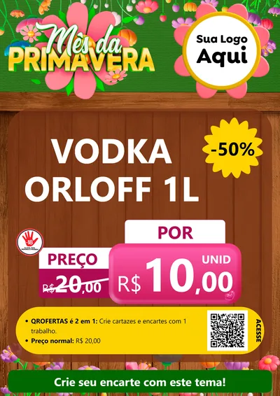 Modelo de Cartaz para Cartaz A4 Vertical com o tema Mês da Primavera para Distribuidora de bebidas