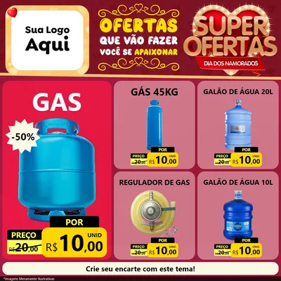 Modelo de Rede Social para Feed Facebook com o tema Dia dos Namorados para Água e gás
