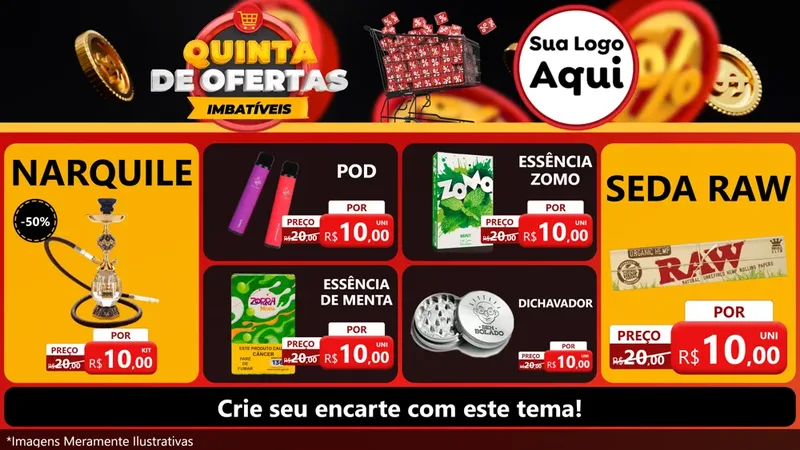 Modelo de TV para TV Horizontal com o tema Quinta de Ofertas Imbatíveis para Tabacaria
