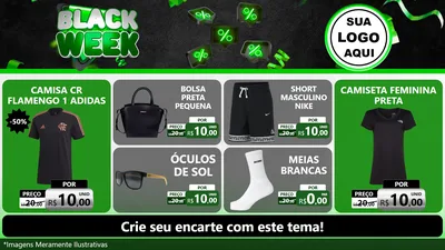 Modelo de TV para TV Horizontal com o tema Black Week para Roupas e acessórios