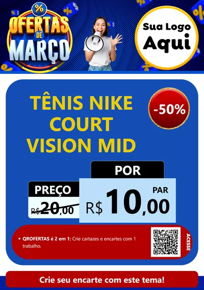 Modelo de Cartaz para Cartaz A4 Vertical com o tema Ofertas de Março para Calçados