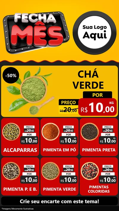 Modelo de Rede Social para Stories com o tema Fecha Mês para Produtos Naturais