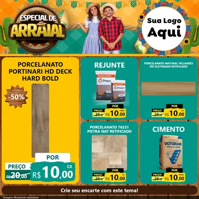 Modelo de Rede Social para Feed Facebook com o tema Especial De Arraial para Pisos e revestimentos