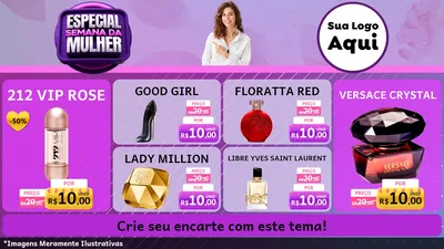 Modelo de TV para TV Horizontal com o tema Especial Semana da Mulher para Perfumes