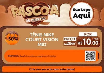 Modelo de Cartaz para Cartaz A4 Horizontal com o tema Páscoa de Ofertas para Calçados
