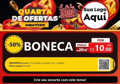 Modelo de Cartaz para Cartaz A4 Horizontal com o tema Quarta de Ofertas Imbatíveis para Brinquedos