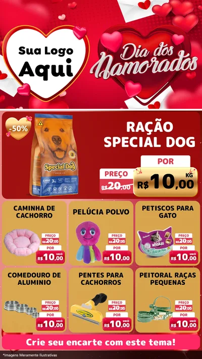 Modelo de Rede Social para Stories com o tema Dia Dos Namorados para Pet Shop