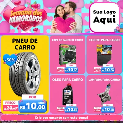 Modelo de Rede Social para Feed Facebook com o tema Semana dos Namorados para Auto peças