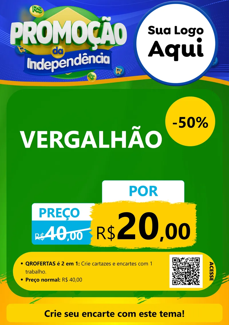 Modelo de Cartaz para Cartaz A4 Vertical com o tema Promoção da Independência para Ferragens