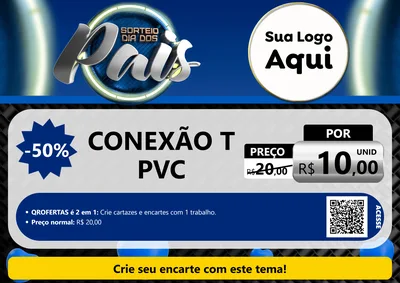 Modelo de Cartaz para Cartaz A4 Horizontal com o tema Sorteio Dia Dos Pais para Tubos e conexões
