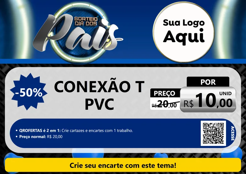 Modelo de Cartaz para Cartaz A4 Horizontal com o tema Sorteio Dia Dos Pais para Tubos e conexões