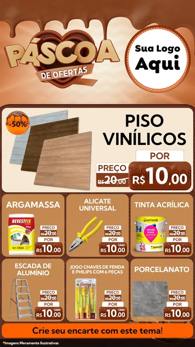 Modelo de Rede Social para Stories com o tema Páscoa de Ofertas para Material para Construção