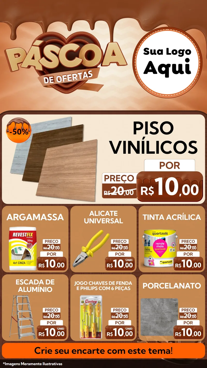 Modelo de Rede Social para Stories com o tema Páscoa de Ofertas para Material para Construção