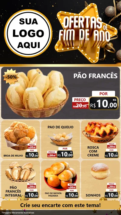 Modelo de Rede Social para Stories com o tema Ofertas de Fim de Ano para Padaria