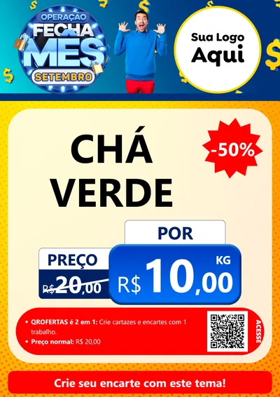 Modelo de Cartaz para Cartaz A4 Vertical com o tema Operação Fecha Mês Setembro para Produtos Naturais