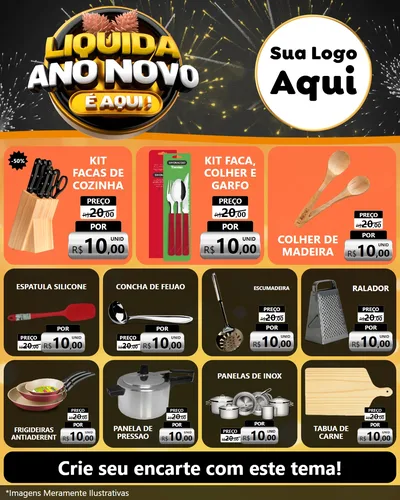 Modelo de Rede Social para Feed Instagram com o tema Liquida Ano Novo É Aqui! para Utilidades Domésticas