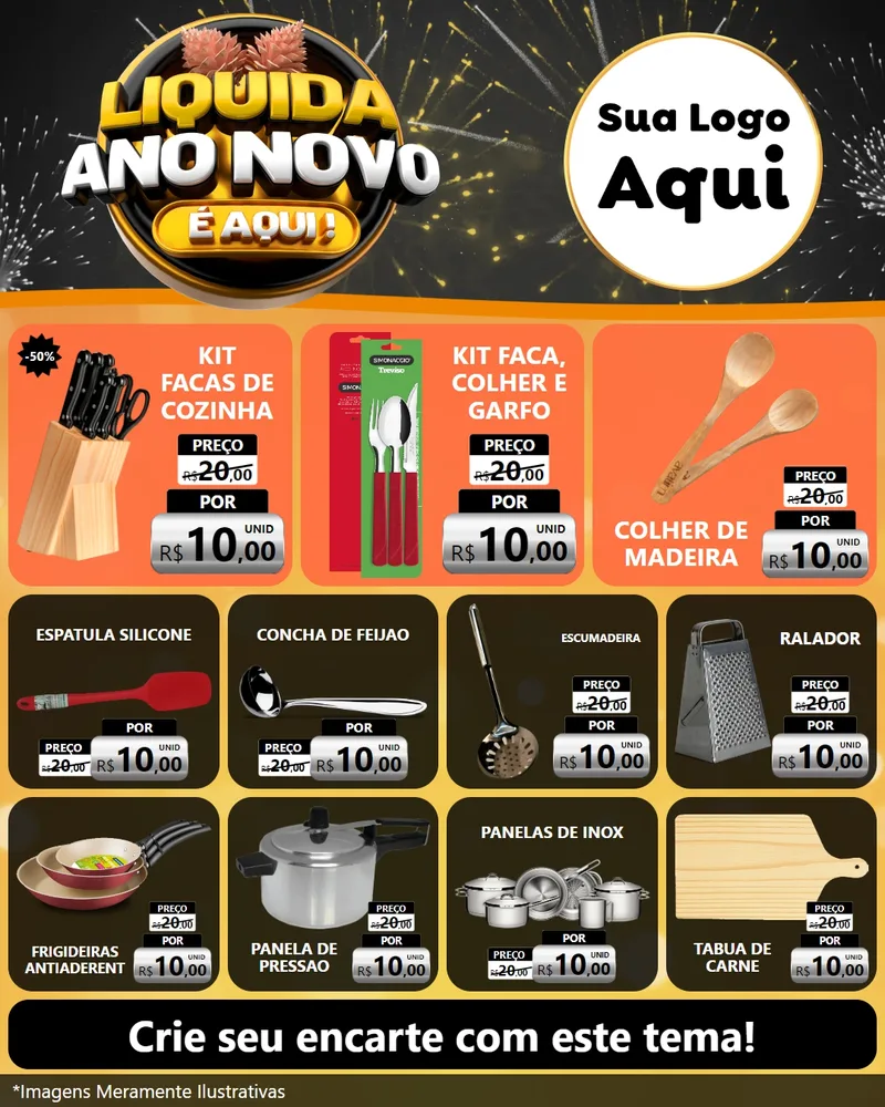 Modelo de Rede Social para Feed Instagram com o tema Liquida Ano Novo É Aqui! para Utilidades Domésticas